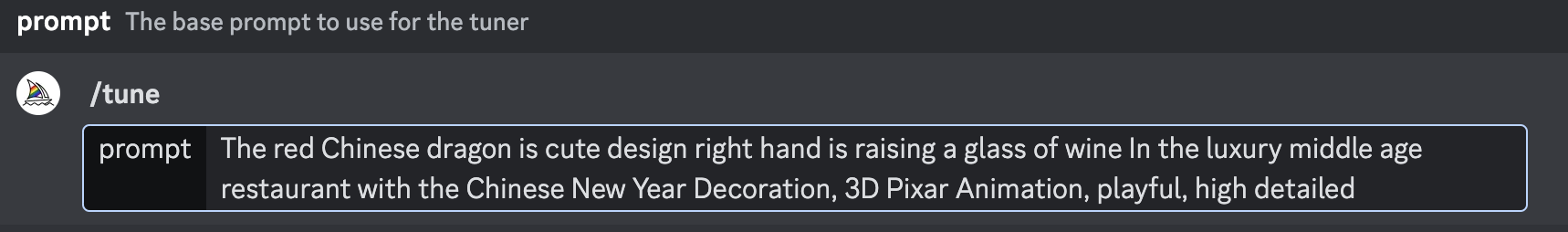 Create style by /tune command