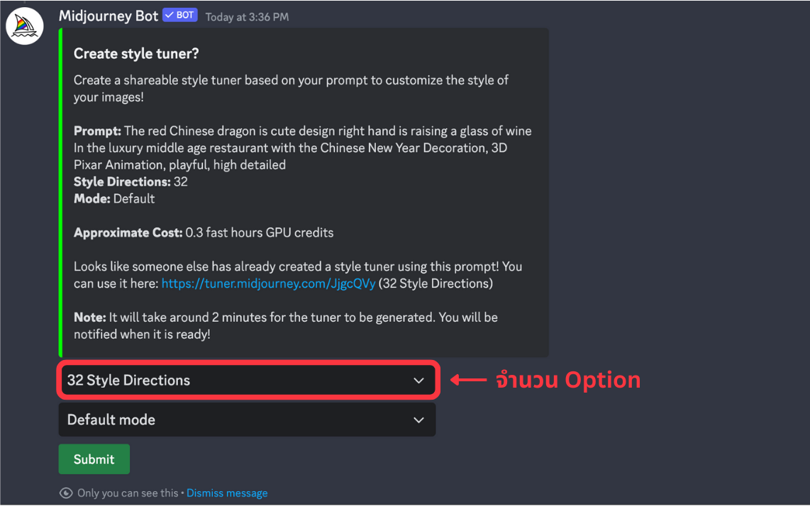 Select number of options