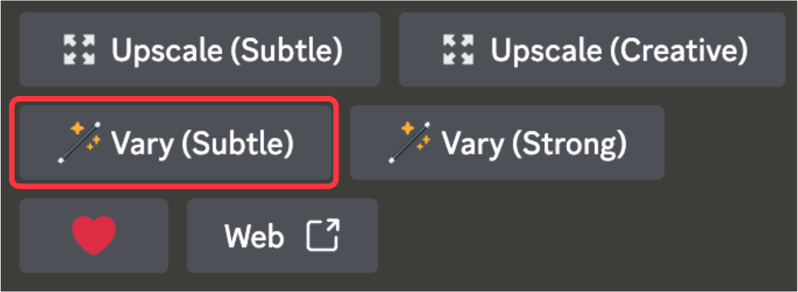 Midjourney Vary Subtile Option